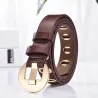 Fashionable leather belt with metal buckle & holesBelts