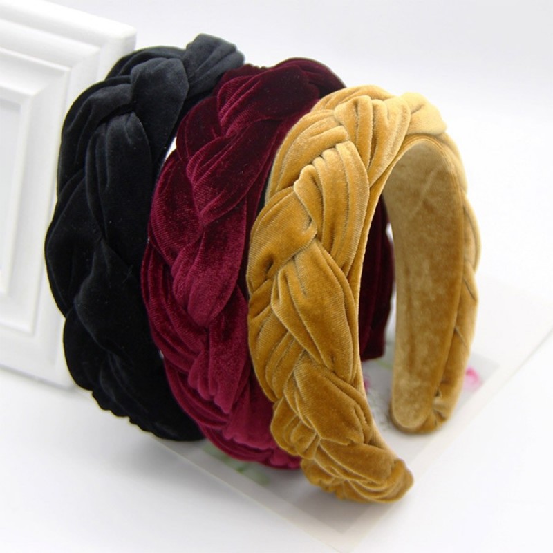 Elegant braided velvet headband - hair band
