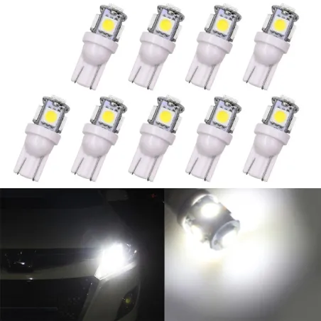 T10 5SMD 5050 W5W Xenon car LED bulb 10 piecesT10