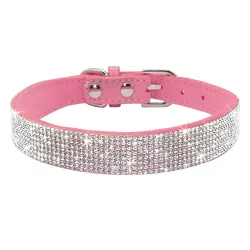Leather collar with rhinestones for dogs and catsCollars & Leads