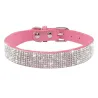 Leather collar with rhinestones for dogs and catsCollars & Leads