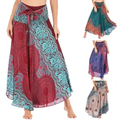 women hippie bohemian skirt - lady girls dancing party soft flowers elastic waist floral daily short skirtDresses