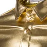 purple coated metallic night club wear shirt - men long sleeve button down mens dress shirt shiny elastic chemise hommeT-shirts