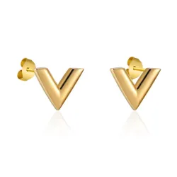 V pattern stud earrings - stainless steelEarrings