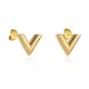 V pattern stud earrings - stainless steelEarrings