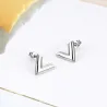 V pattern stud earrings - stainless steelEarrings