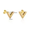 V pattern stud earrings - stainless steelEarrings