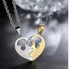 Heart-shaped pendant - I love you - stainless steel necklaces for him and her - 2 piecesNecklaces