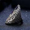 Vintage purple zircon - gold tree - ringRings