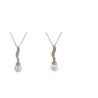 Crystal angel wing with pearl - necklaceNecklaces