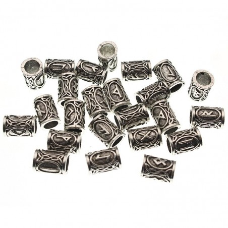 Viking Runes Metal Spacer Beads - 24pcs/Set