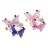 Double butterflies - crystal elegant broochBrooches