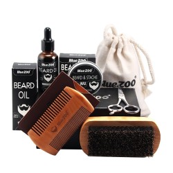 Oil - wax - comb - scissors - beard grooming set - 7 pieces