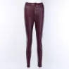 High waisted pencil leather pants - carving printPants
