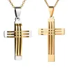 Vintage cross pendant - necklace - gold - half goldenNecklaces