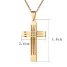 Vintage cross pendant - necklace - gold - half goldenNecklaces