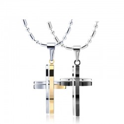 Unique cross necklace - gold - black - unisexNecklaces