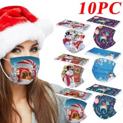 10 pieces - disposable antibacterial medical face mask - mouth mask - 3-layer - unisex - Christmas printMouth masks