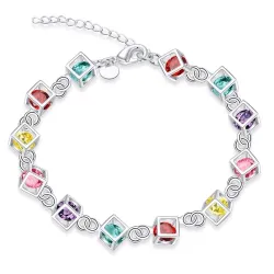Multi-colored cubes bracelet - 925 sterling silverBracelets