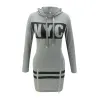 Printed NYC letters - long sleeve mini dress - hoodieHoodies & Jumpers