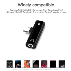 2 In 1 - Type C - 3.5mm Jack - Earphone Charging Converter USB - Type C PhonesElectronics & Tools