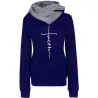 Autumn - Winter - Hoodies - Sweatshirts - Women - Faith Embroidered PrintHoodies & Jumpers