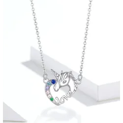 925 Sterling Silver - Unicorn Of Love - Necklaces - Zircon - PendantNecklaces