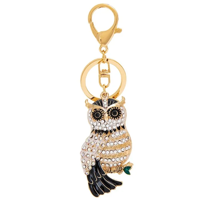 Cute Owl - Rhinestone - KeychainKeyrings
