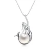 Pendant with mermaid & pearl - necklace - 925 sterling silverNecklaces