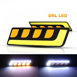 DRL car lights - LED - COB - waterproof - 12V - 2 pieces