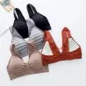 Striped cotton fitness bra with push upWomen's fashion
