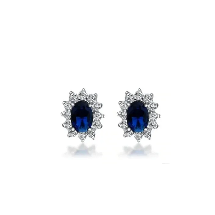 Luxurious earrings with crystals - 925 sterling silverEarrings