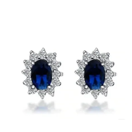 Luxurious earrings with crystals - 925 sterling silverEarrings
