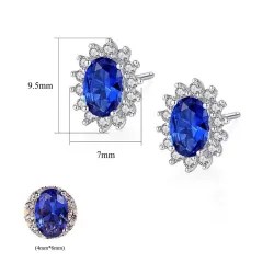 Luxurious earrings with crystals - 925 sterling silverEarrings