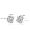 Exclusive small round earrings with crystals - 925 sterling silverEarrings