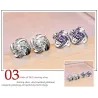 Exclusive small round earrings with crystals - 925 sterling silverEarrings