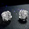 Exclusive small round earrings with crystals - 925 sterling silverEarrings