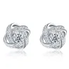 Exclusive small round earrings with crystals - 925 sterling silverEarrings