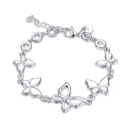 Trendy bracelet with butterflies - 925 sterling silverBracelets