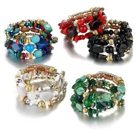 Multi colored beads - charm bracelets - resin stoneBracelets