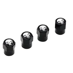 White/red skull - valve caps - 4 piecesWheel parts
