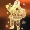 Christmas 3D decoration for door / window - LED light - transparent plate with suction cupChristmas