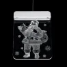Christmas 3D decoration for door / window - LED light - transparent plate with suction cupChristmas