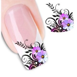 Nail art stickers - water transfer - purple flowersNail stickers
