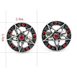 Antique cufflinks - pentagram & crystalsCufflinks