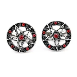 Antique cufflinks - pentagram & crystalsCufflinks
