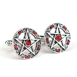 Antique cufflinks - pentagram & crystalsCufflinks