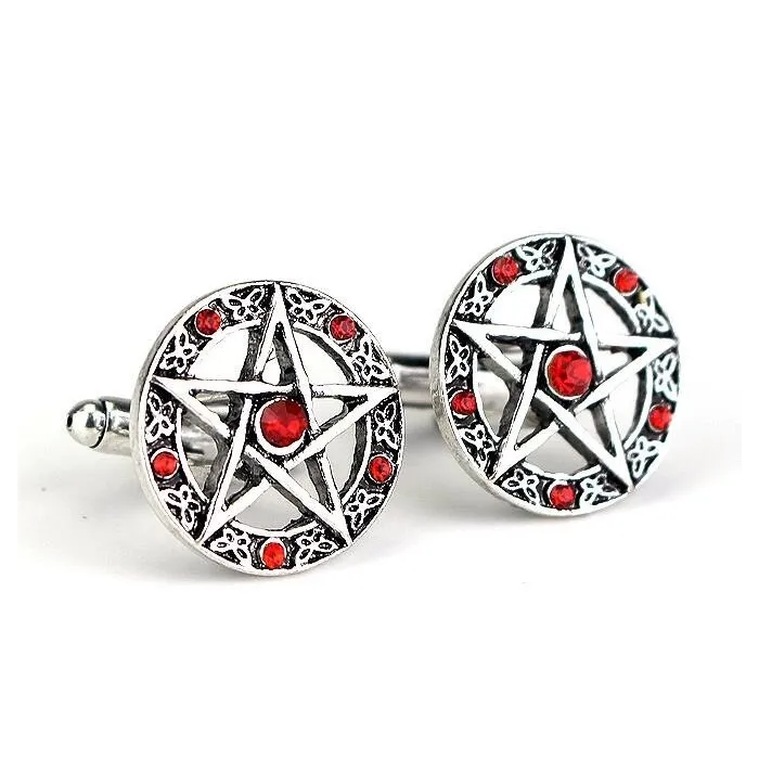 Antique cufflinks - pentagram & crystalsCufflinks
