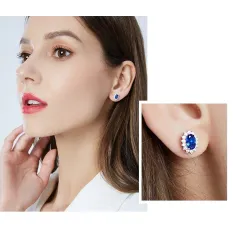 Luxurious earrings with crystals - 925 sterling silverEarrings