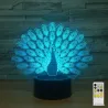 Peacock Lamp - Colorful - 3D Light - Remote ControlLights & lighting